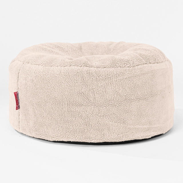 Large Round Pouffe Replacement Cover - Teddy Faux Fur 01