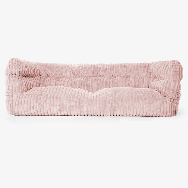 The 3 Seater Albert Sofa Bean Bag 2.0 - Ultra Plush Cord Dusty Pink 01