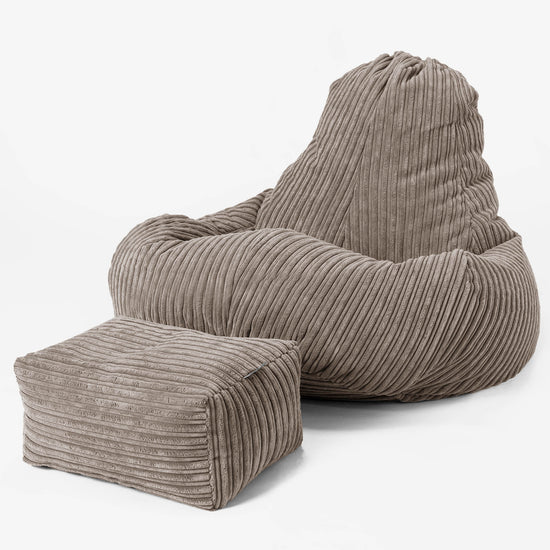 Ultra Lux Gaming Bean Bag Chair - Cord Dovetail Grey 02