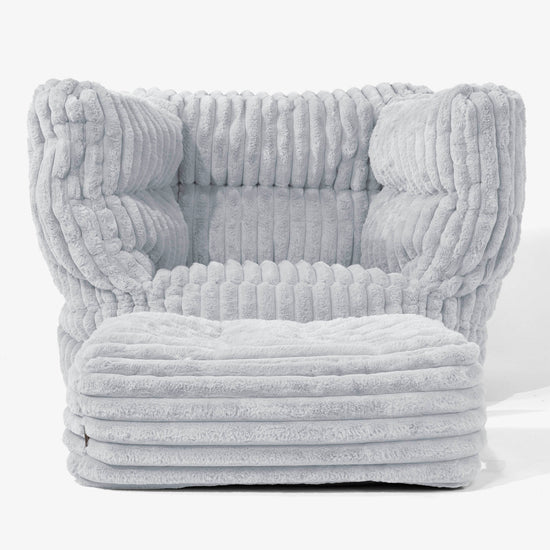 Albert Bean Bag Armchair 2.0 - Ultra Plush Cord Duck Egg Blue 02