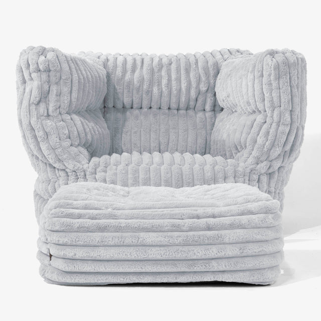 Albert Bean Bag Armchair 2.0 - Ultra Plush Cord Duck Egg Blue 02