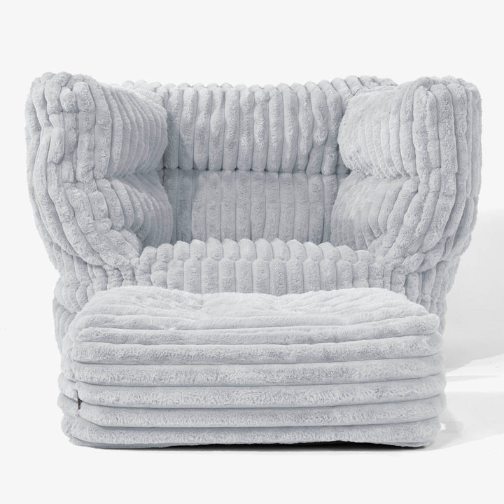 Albert Bean Bag Armchair 2.0 - Ultra Plush Cord Duck Egg Blue 02