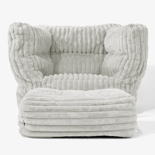 Albert Bean Bag Armchair 2.0 - Ultra Plush Cord Sage Green 02