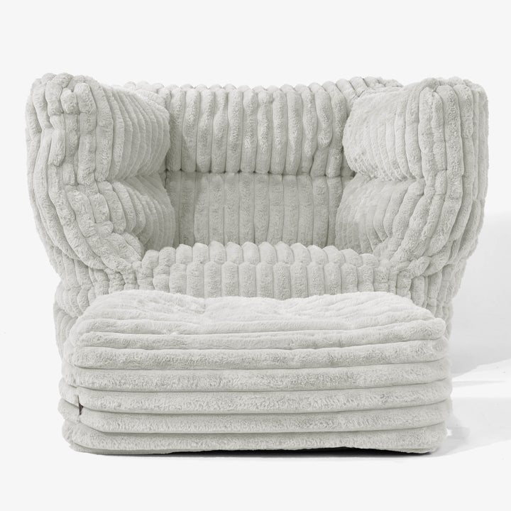 Albert Bean Bag Armchair 2.0 - Ultra Plush Cord Sage Green 02