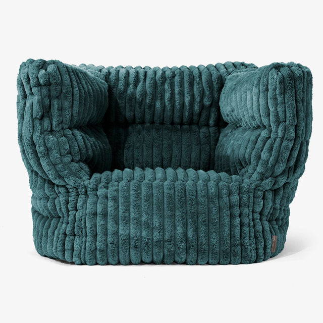 Albert Bean Bag Armchair 2.0 - Ultra Plush Cord Teal 01