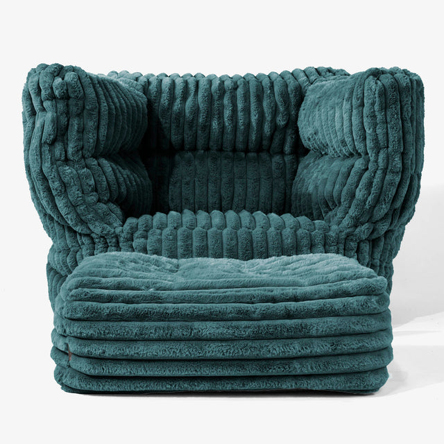 Albert Bean Bag Armchair 2.0 - Ultra Plush Cord Teal 02