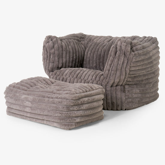 Albert Bean Bag Armchair - Ultra Plush Cord Minky 03