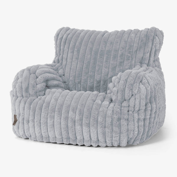 Josephine Bean Bag Armchair - Ultra Plush Cord Duck Egg Blue 01