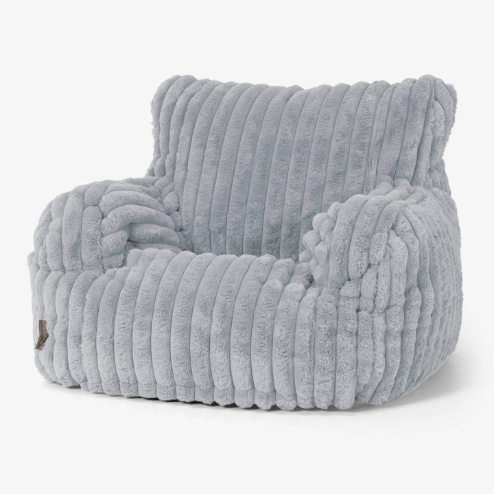 Josephine Bean Bag Armchair - Ultra Plush Cord Duck Egg Blue 01