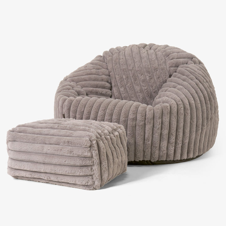 Classic Bean Bag Chair - Ultra Plush Cord Minky 02