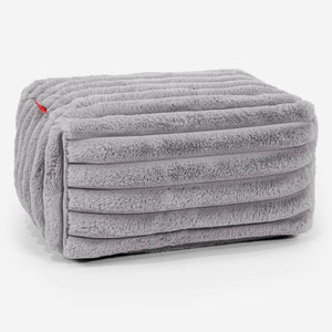 Small Footstool - Ultra Plush Cord Grey