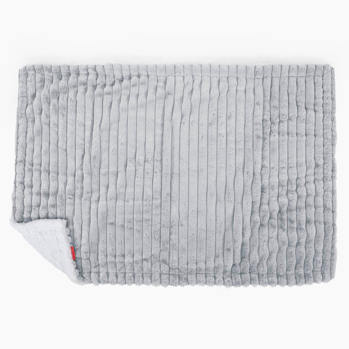 Sherpa Throw / Blanket - Ultra Plush Cord Duck Egg Blue 03