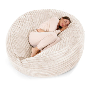 Mega Mammoth Bean Bag Sofa - Ultra Plush Cord Cream