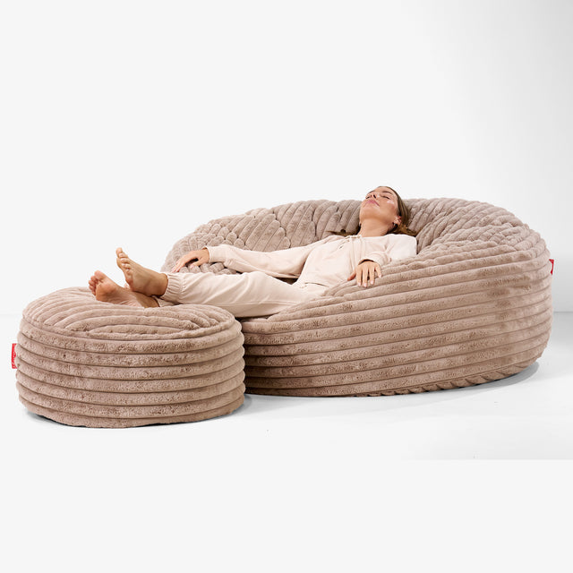 Mega Mammoth Bean Bag Sofa - Ultra Plush Cord Minky