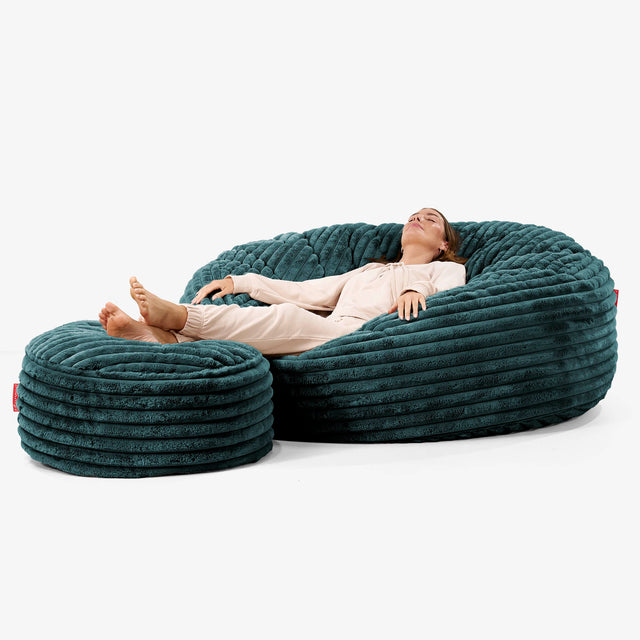 Mega Mammoth Bean Bag Sofa - Ultra Plush Cord Teal