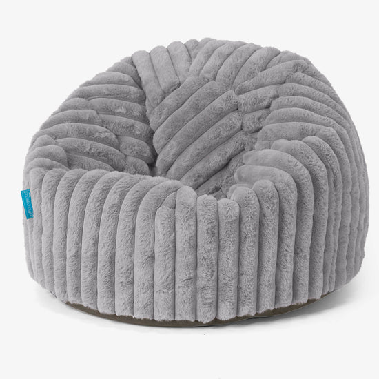 Classic Kids Bean Bag Chair 1-5 yr - Ultra Plush Cord Grey 01