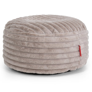 Large Round Pouffe - Ultra Plush Cord Minky