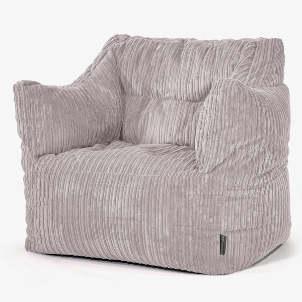 Victor Bean Bag Armchair - Cord Aluminium Silver 01