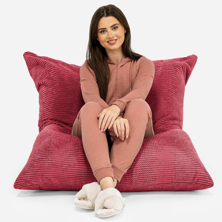 XL Pillow Bean Bag - Pom Pom Pastel Red 02
