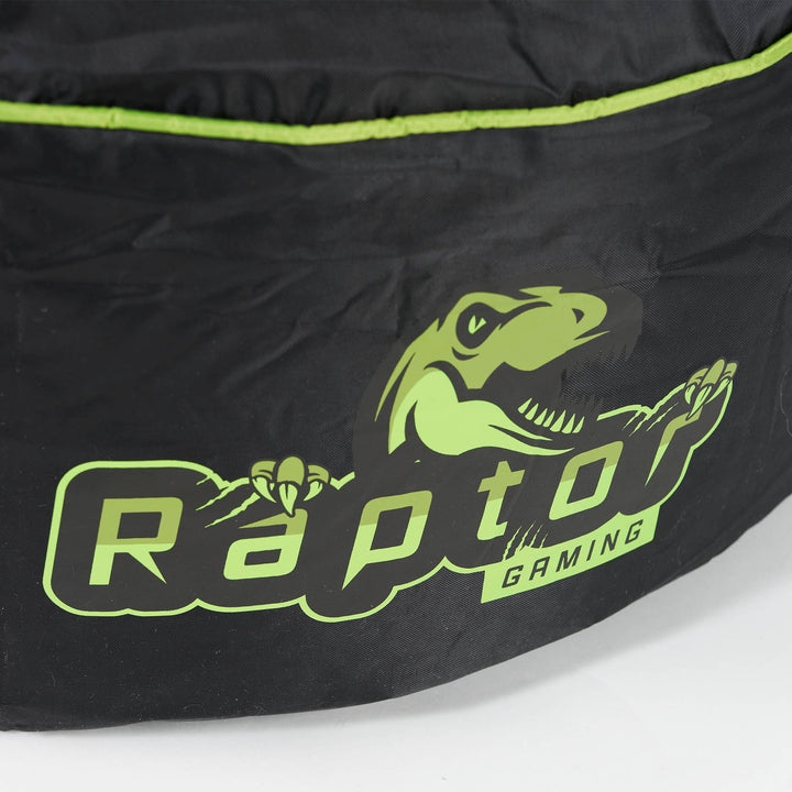 Quilted Gaming Bean Bag Chair - Black / Green 09