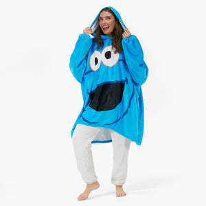 Oversized Adult Hoodie Blanket - Cookie Monster