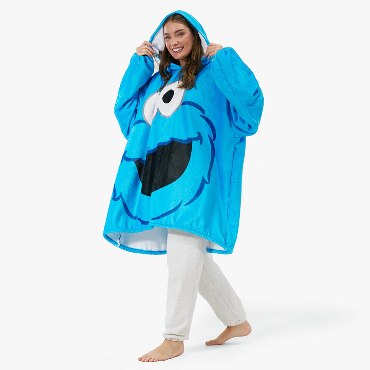 Oversized Adult Hoodie Blanket - Cookie Monster 02