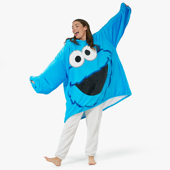 Oversized Adult Hoodie Blanket - Cookie Monster 03