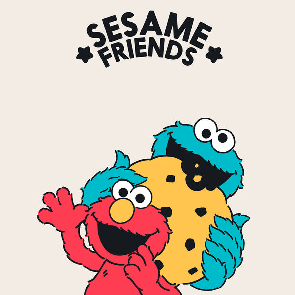Sloucher Bean Bag Chair - Sesame Friends Fabric Close-up Image