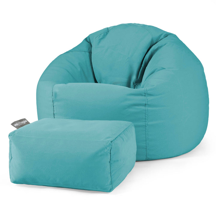 SoleiStorm™ Ultra 2000 h+ Outdoor Classic Bean Bag Chair - Olefin Aqua 02