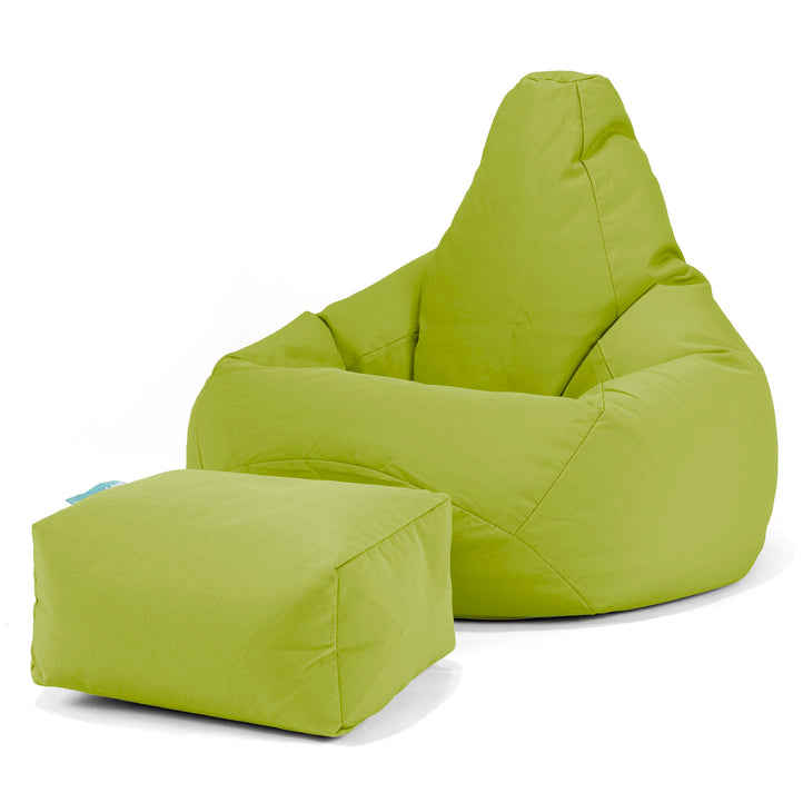 SoleiStorm™ Ultra 2000 h+ Outdoor Highback Bean Bag Chair - Olefin Lime Green 01