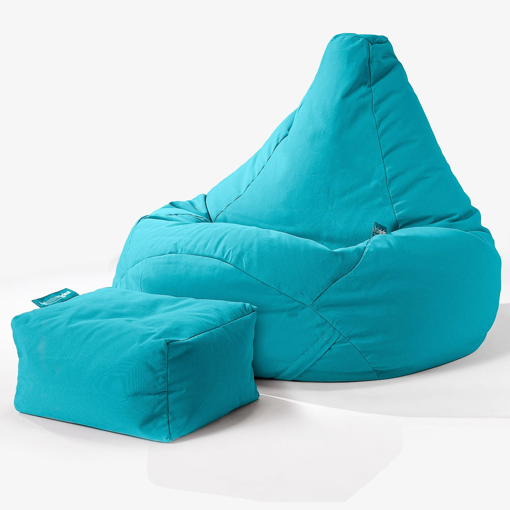 SoleiStorm™ Ultra 2000 h+ Outdoor Highback Bean Bag Chair - Olefin Aqua 01