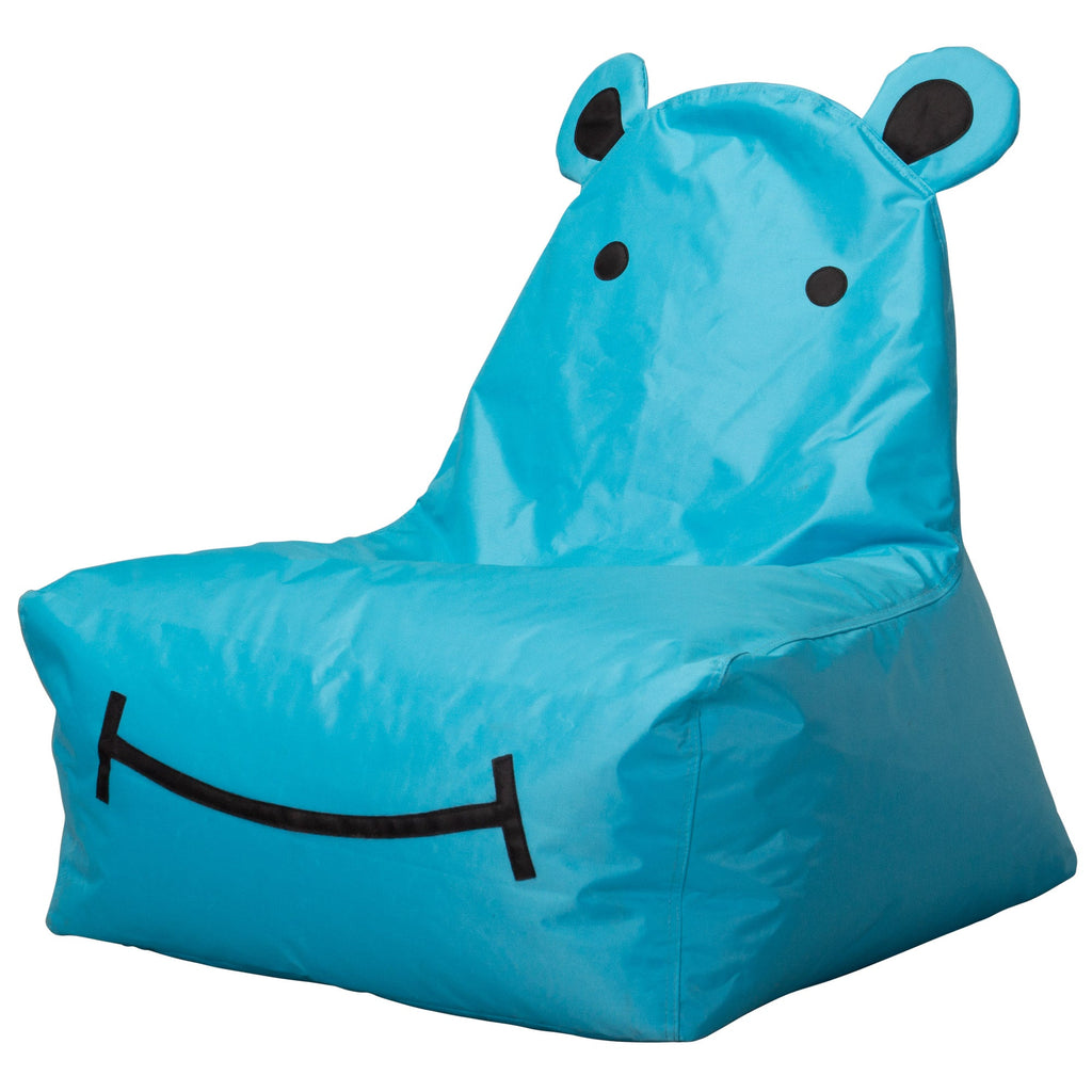 Hippo Kids' Waterproof Bean Bag Chair - SmartCanvas™ Aqua Blue 02