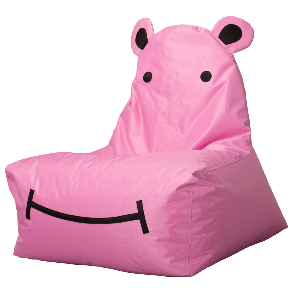 Hippo Kids' Waterproof Bean Bag Chair - SmartCanvas™ Cerise Pink 02
