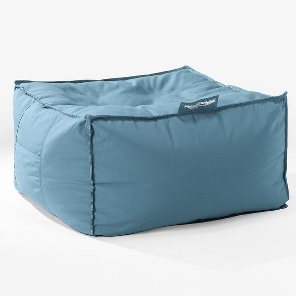 SoleiStorm™ Ultra 2000 h+ Outdoor Large Square Pouffe - Olefin Baby Blue 01