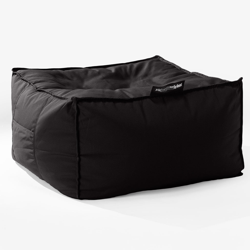 SoleiStorm™ Ultra 2000 h+ Outdoor Large Square Pouffe - Olefin Black 01