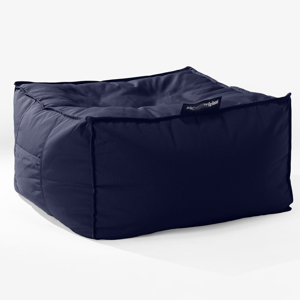 SoleiStorm™ Ultra 2000 h+ Outdoor Large Square Pouffe - Olefin Navy 01