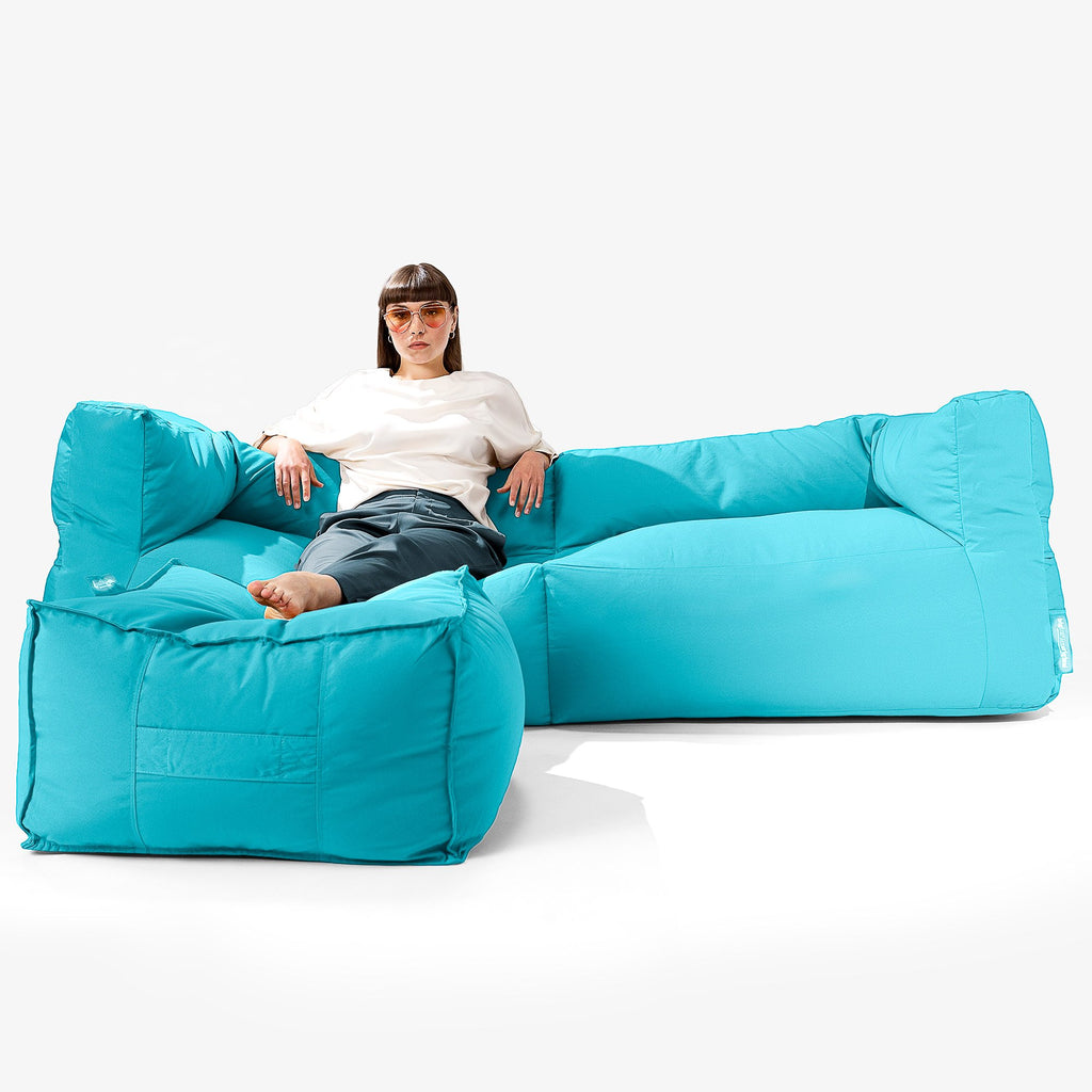 SoleiStorm™ Ultra 2000 h+ 3 Seater Sofa Outdoor Bean Bag - Olefin Aqua 02