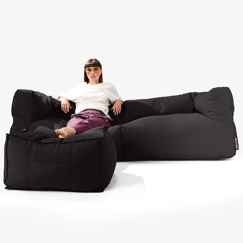 SoleiStorm™ Ultra 2000 h+ 3 Seater Sofa Outdoor Bean Bag - Olefin Black 02
