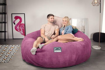 CloudSac 3000 XXL King Sized Memory Foam Beanbag Sofa - Pom Pom Pink 02