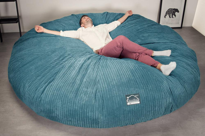 Lounge Pug Massive Size Titanic XXXXXL Memory Foam Giant Bean Bag Sofa Cord Aegean Blue Cloudsac 5000 Big Bertha Original UK