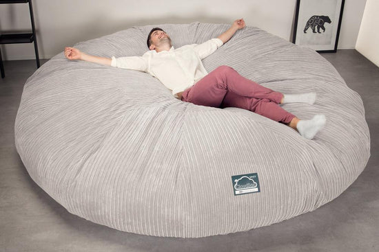 CloudSac 5000 XXXXXL Titanic Memory Foam Beanbag Sofa - Cord Ivory 05