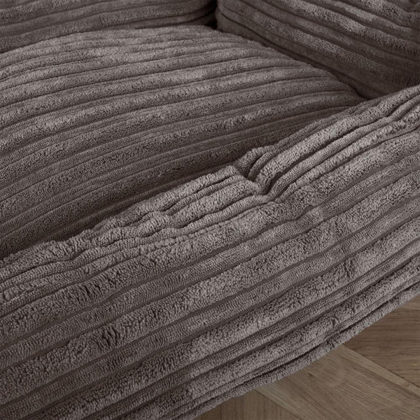 The Mattress Orthopedic Classic Memory Foam Dog Bed - Cord Graphite Grey Fabric Close-up Image