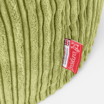 Large Footstool - Cord Lime Green 02