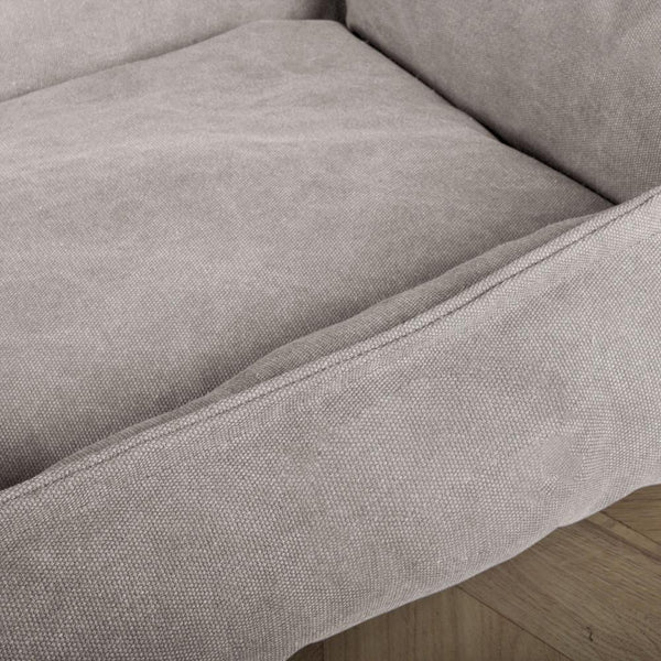 The Mattress Orthopedic Classic Memory Foam Dog Bed - Canvas Pewter Fabric Close-up Image