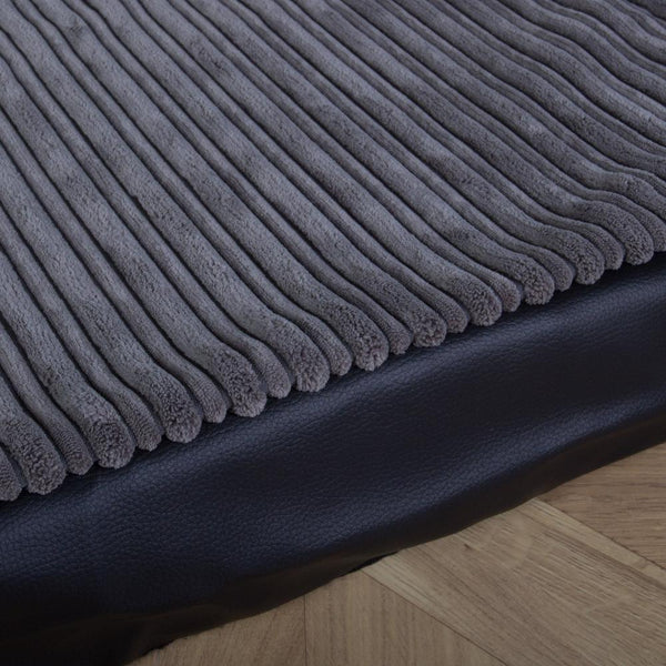 The Bench Orthopedic Memory Foam Dog Bed - Faux Leather Black Fabric Close-up Image