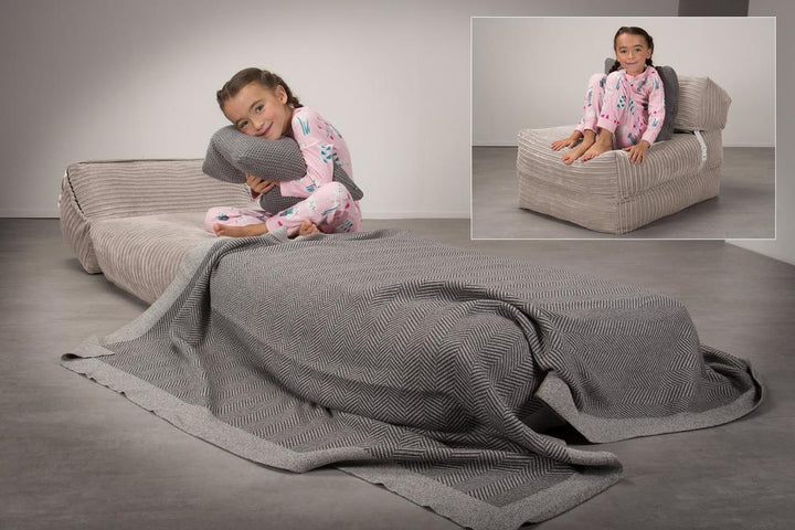 LOUNGE PUG Avery Single Futon Chair Bed Folding Sofa Bed Guest Bed Cord Mink