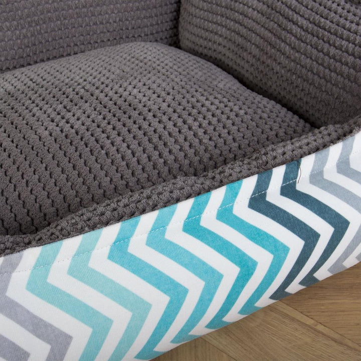 The Nest Orthopedic Memory Foam Dog Bed - Geo Print Chevron Teal 05