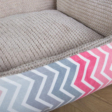The Sofa By Mighty-Bark Orthopedic Memory Foam Sofa Dog Bed Large Medium XXL Geo Print Pink