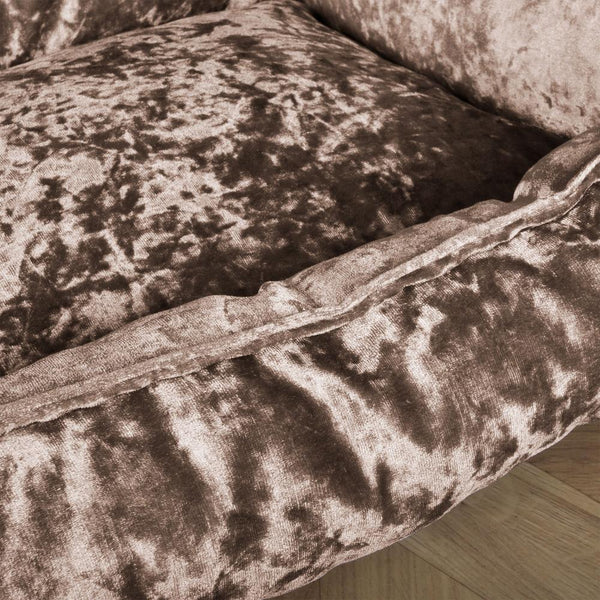 The Nest Orthopedic Memory Foam Dog Bed - Glitz Truffle Fabric Close-up Image