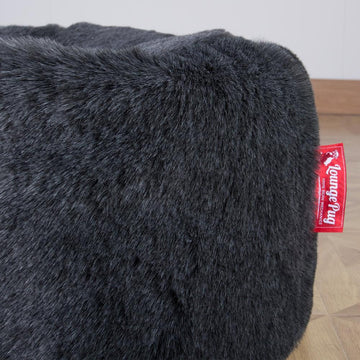 LOUNGE PUG Fluffy Faux Fur LUXURY Bean Bag SOFA CLASSIC LARGE Beanbags UK Black
